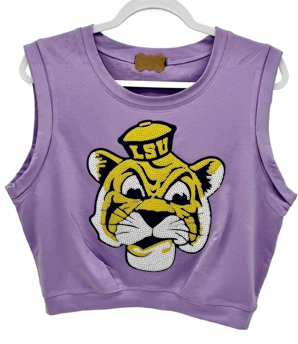 NEW ARRIVE GUIDE women's tiger yoga cotton top in purple